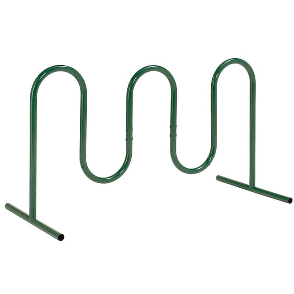 Global Industrial Wave Bike Rack, Green, Free Standing, 7-Bike Capacity 652778FGN - main